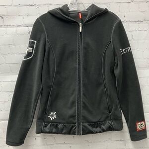 Alp N Rock Black Fleece Hooded Embroidered Zermatt Jacket Size 2